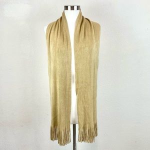 Rikki Beige Fringe Scarf